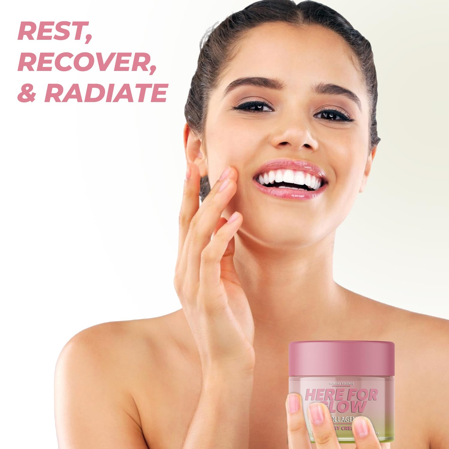 Korean Collagen Night Cream - Anti-Aging Moisturizer for Hydration | Dermatologist Tested Vegan Skincare for Night Use