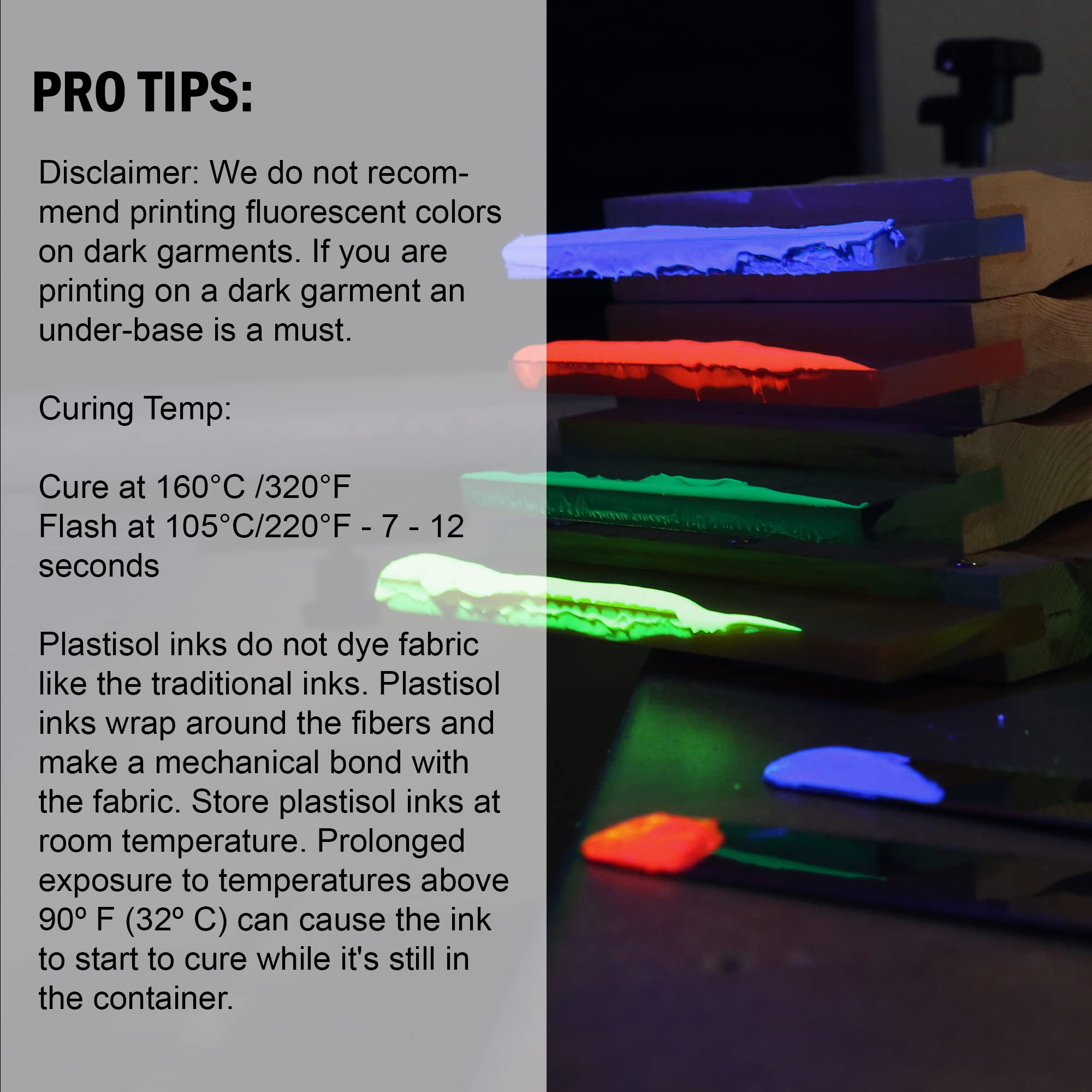 Rapid Cure® Fluorescent Green Screen Printing Ink (128oz Gallon) - Fast Drying Plastisol Ink for Fabric & Textiles - High Opacity, USA Made - Perfect for T-Shirts, Hoodies & DIY Projects
