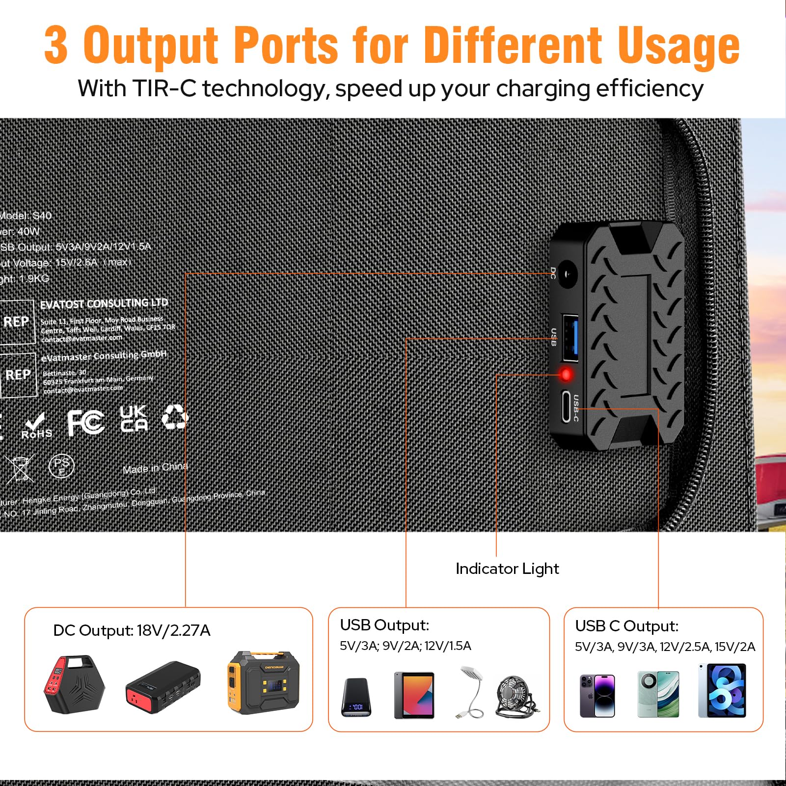 SinKeu 88.8Wh 65W Solar Powered Laptop Charger - Portable Power Bank for HP, Dell, MacBook, Notebooks & Laptops | Fast Charging Battery Pack for Travel, Camping & Outdoor Adventures