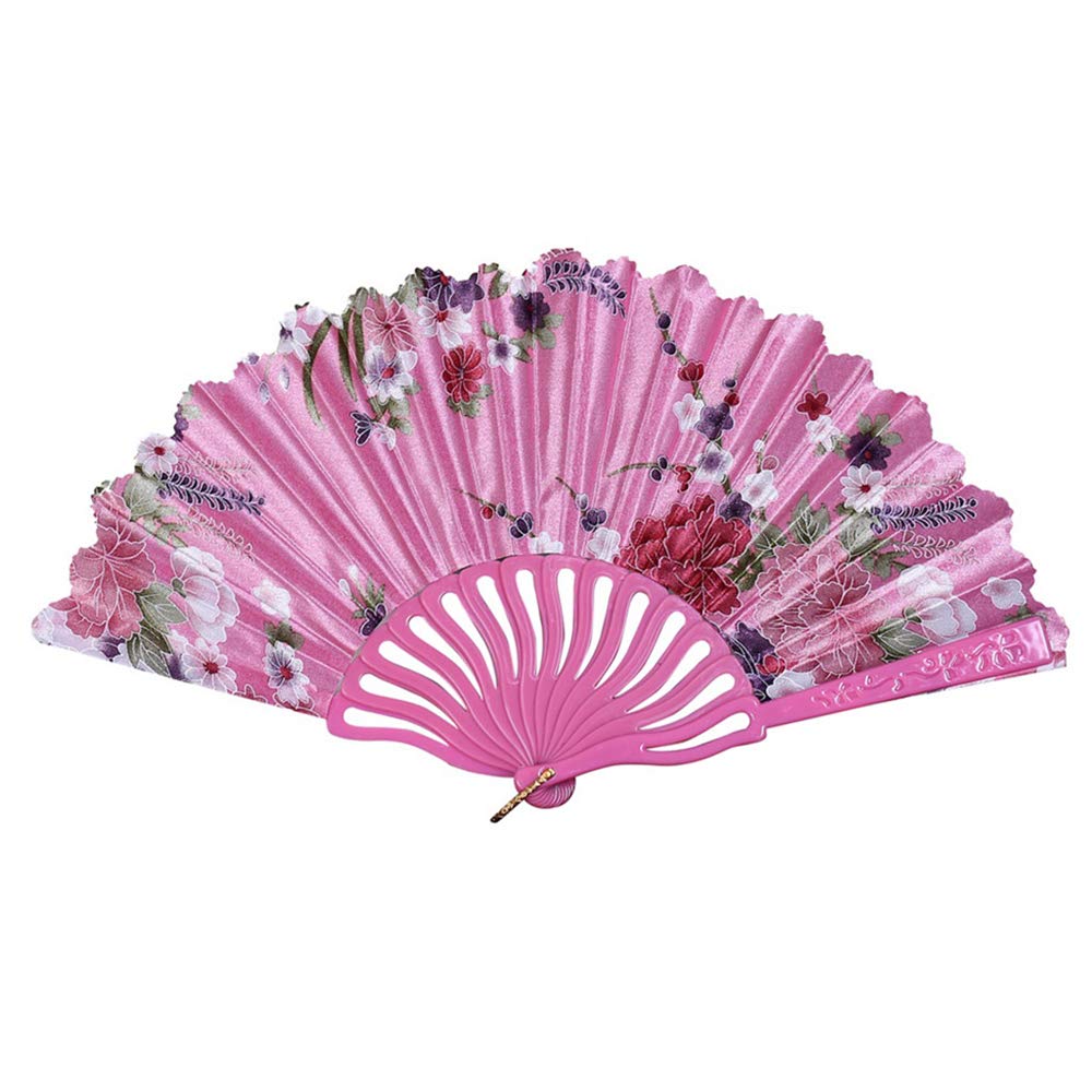 Vintage Chinese Style Silk Folding Hand Fan - Elegant Lace Wedding Fan with Floral Design for Bridal Party, Performance & Home Decoration | Perfect for Asian Weddings, Dance Performances & Vintage Themed Events