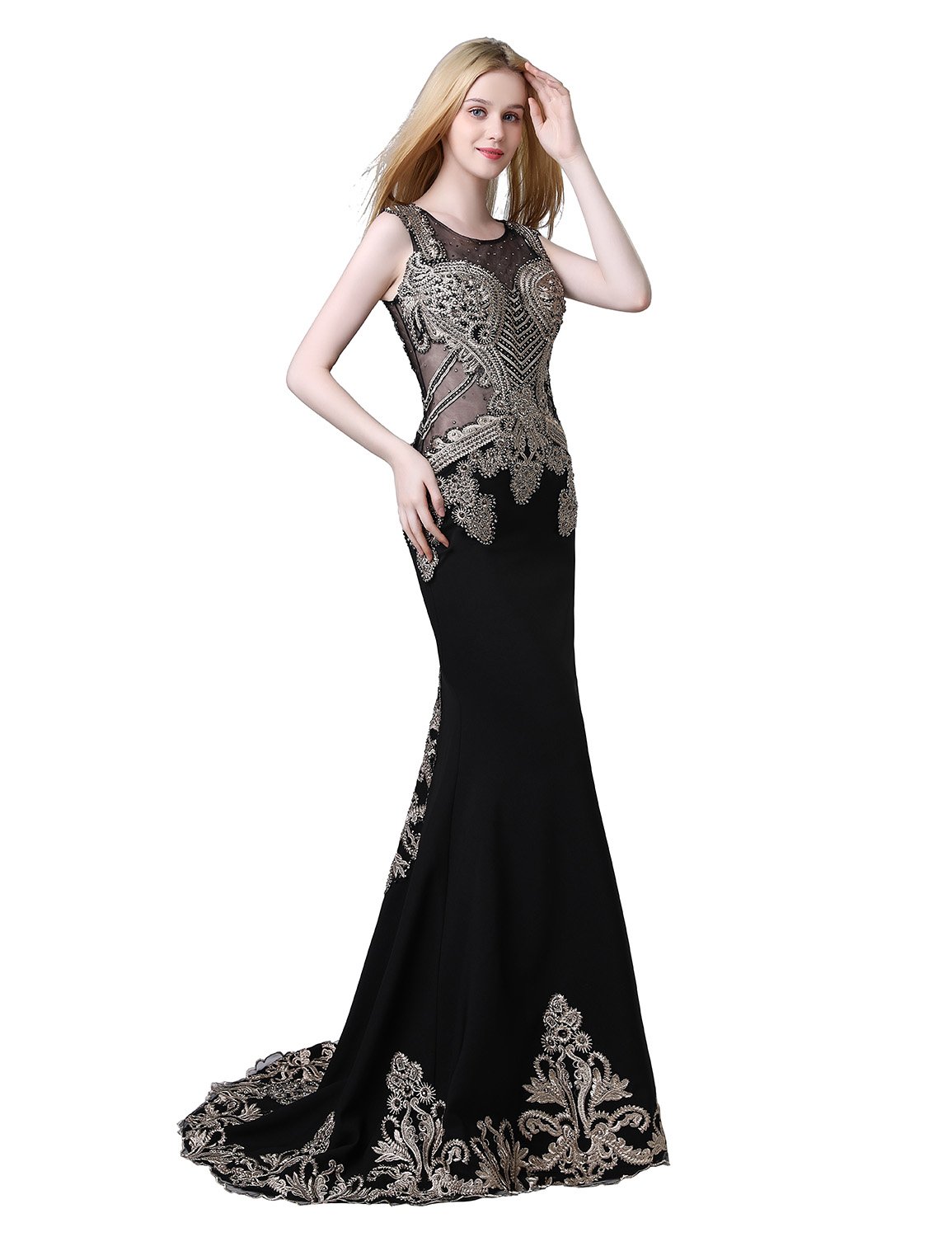 Belle House Women's Long Formal Elegant Lace Prom Dresses - Mermaid Evening Gowns for Weddings, Galas & Special Occasions