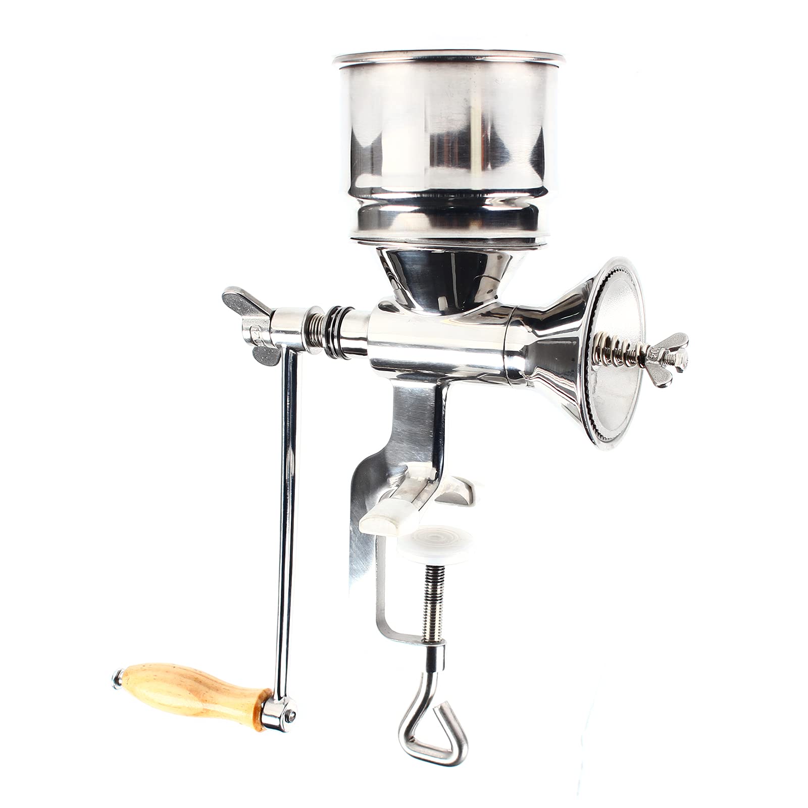 Premium Stainless Steel Manual Grain Grinder - Hand Crank Corn Mill for Wheat, Spices, Seeds, Pepper & Beans | Perfect for Home Baking, Camping & Emergency Food Prep