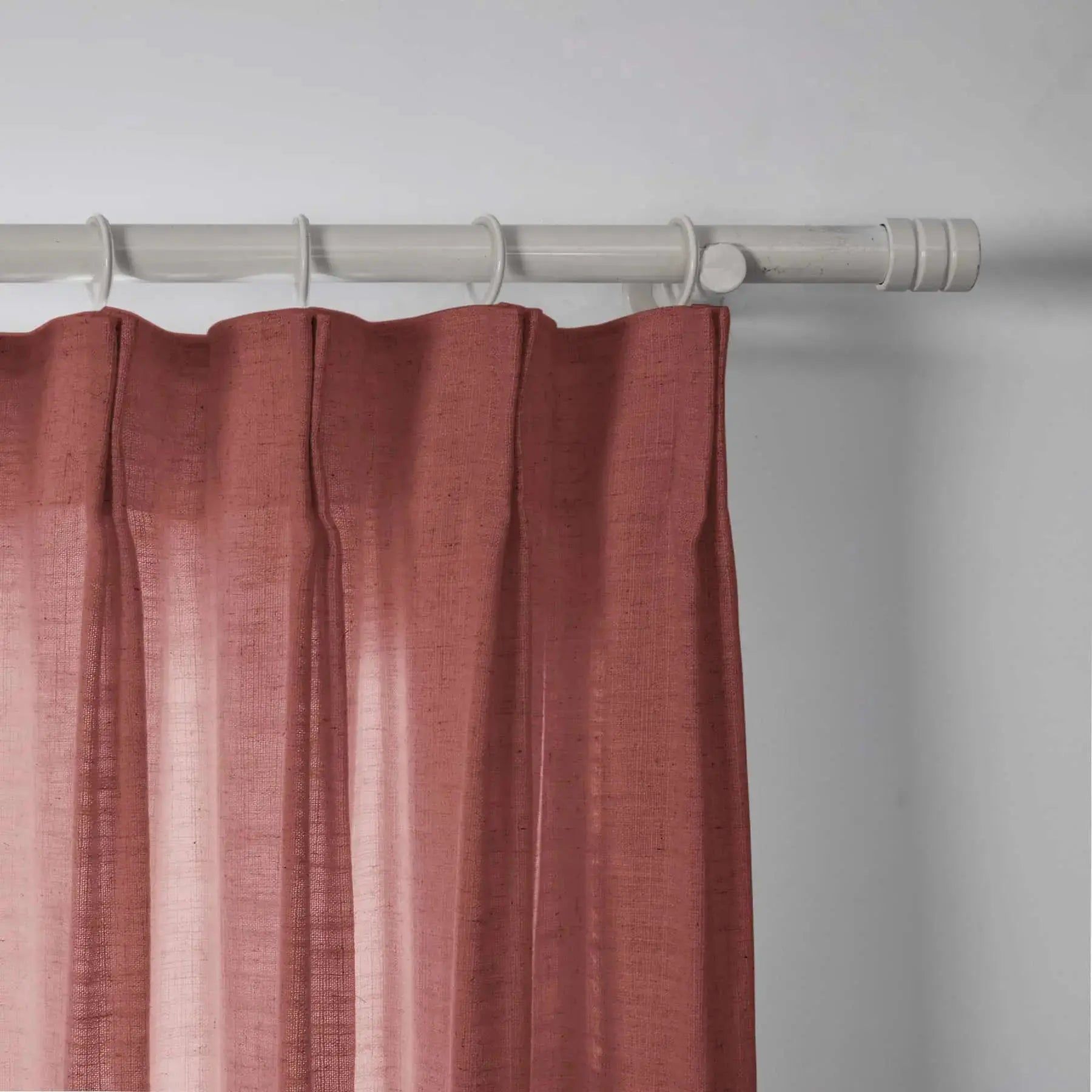 Linen Pleated Cafe Curtains for Kitchen Windows - Elegant Semi-Sheer Window Treatment for Coffee Shops, Restaurants & Home Decor