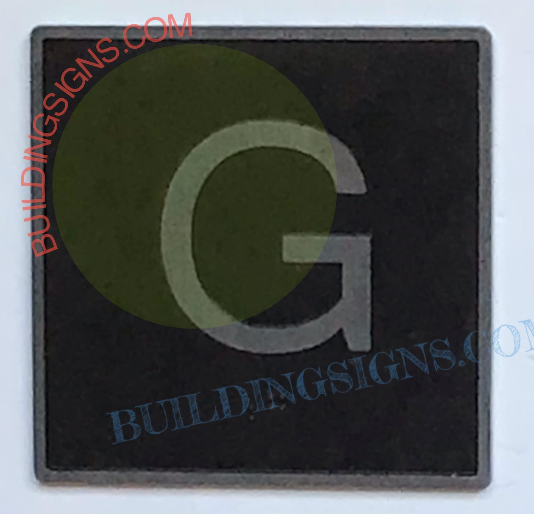 Cast Iron Elevator Floor Number G Sign - 4x4 Inch Black Background Jamb Plate for Elevators | Durable & Stylish for Office Buildings, Hotels & Commercial Spaces