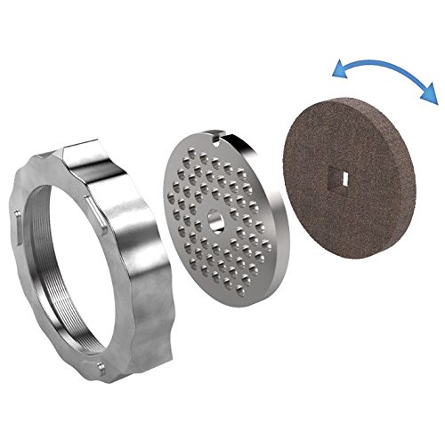 Premium #10/12 Meat Grinder Knife & Plate Sharpening System - Coarse Grind for Sausage Maker - Professional Butcher Tools for Home Kitchen & Commercial Use - Perfect for Grinding Beef, Pork, Venison & Making Sausages