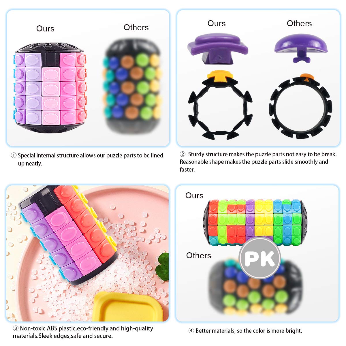 Rotating Slide Puzzle Fidget Toy - 12 Colors, 5 Layers - Brain Teaser & Sensory Toy for Stress Relief - Perfect for Stocking Stuffers, Easter Baskets, Office Desk & Travel Entertainment