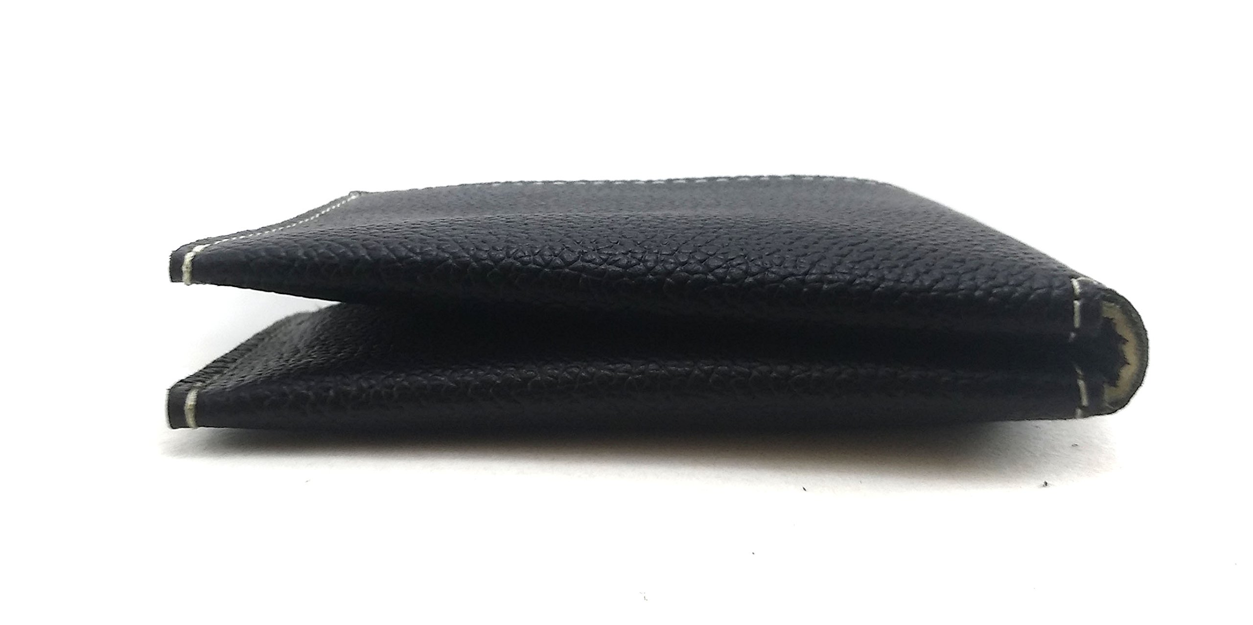 Genuine Leather Minimalist Two-Tone Wallet for Men - Slim RFID Blocking Bifold Wallet (Black) - Perfect for Everyday Use, Travel & Business