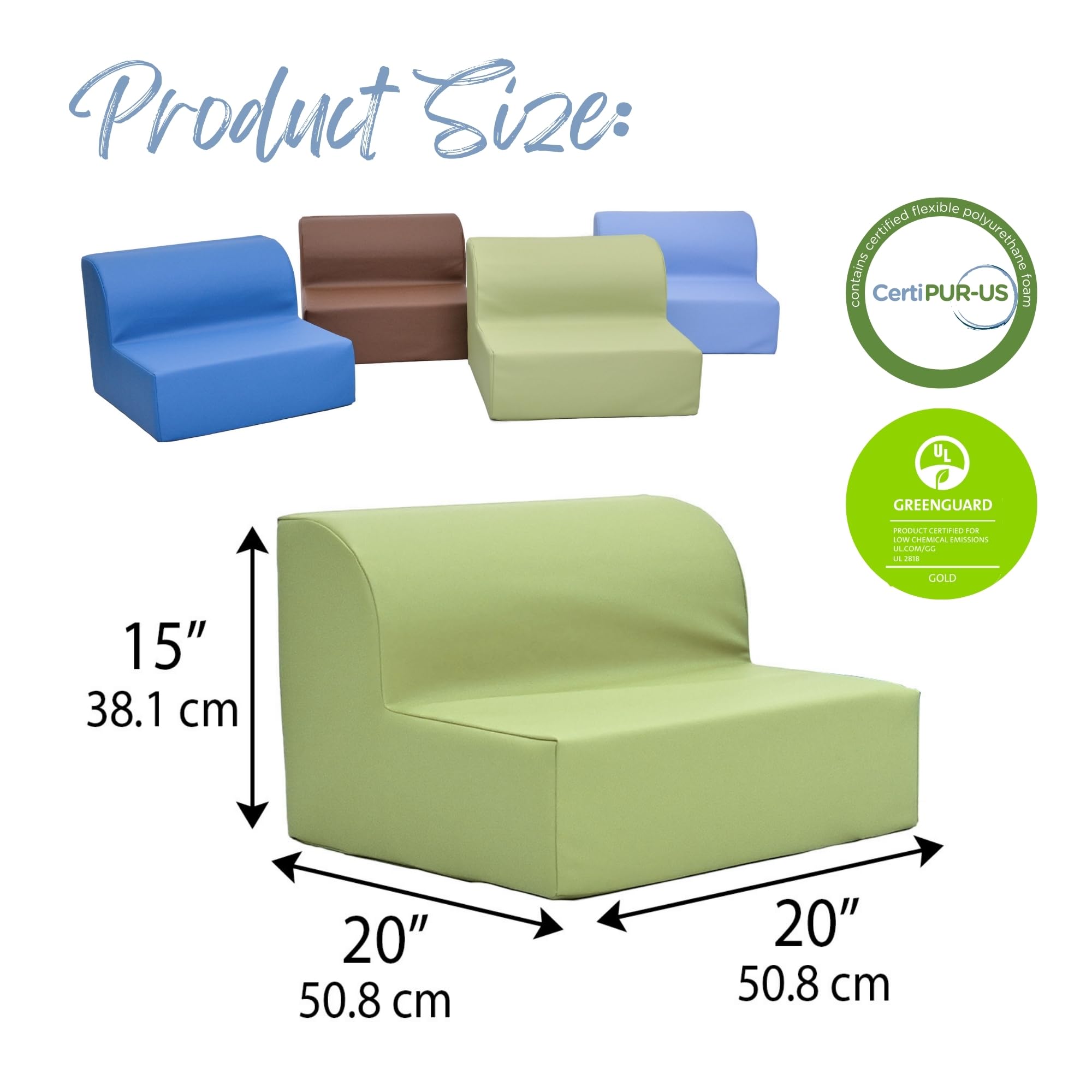 Children's Factory Library Loungers - Set of 4 Flexible Seating Classroom Chairs for Kids, Woodland Design, Comfortable Reading Nook Furniture for Home & School Use