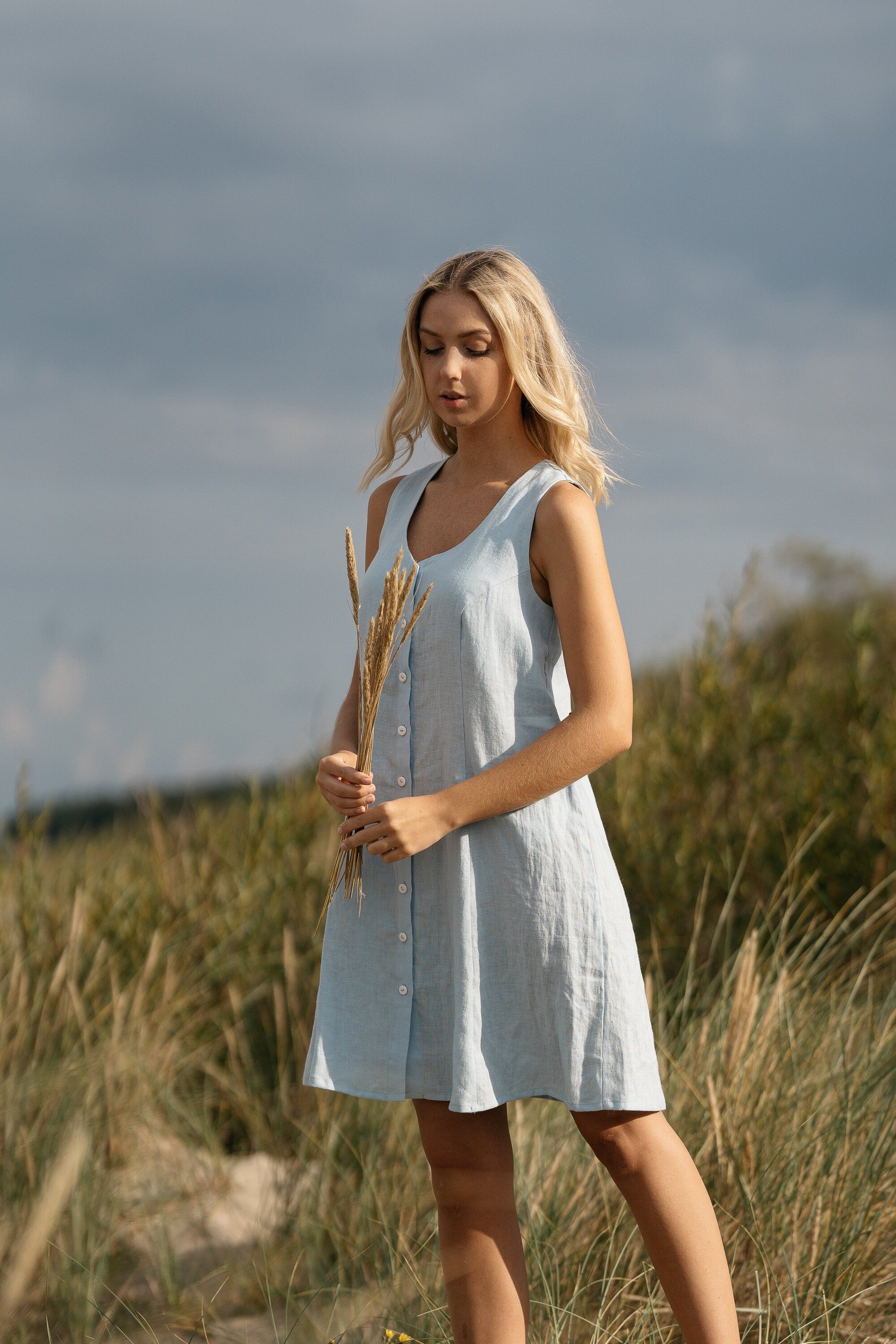 Good Girl Linen Button Down Dress - Women's Casual Summer Dress for Beach, Office & Everyday Wear