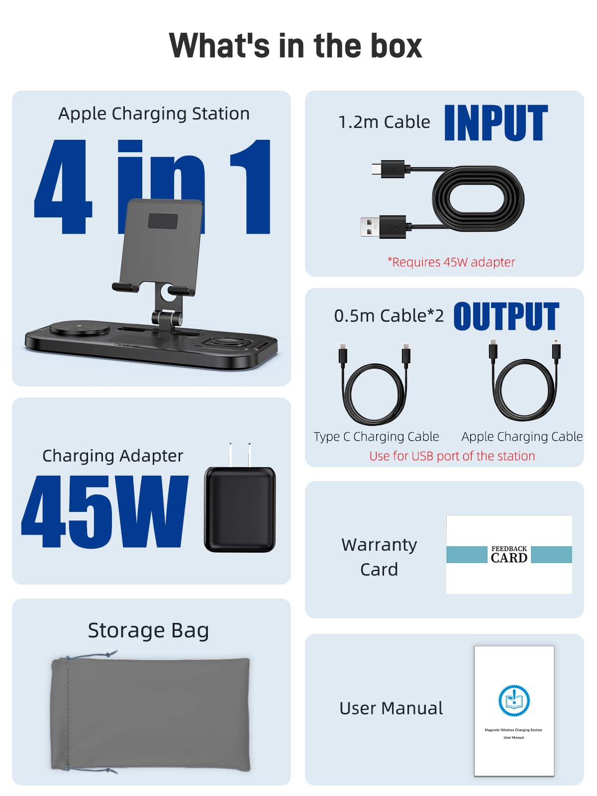4-in-1 Wireless Charging Station for iPhone 16/15/14 Pro Max, AirPods Pro 4, Apple Watch Series 10 & iPad - Fast Qi-Certified Multi-Device Charger Stand | Perfect for Home, Office & Nightstand Use