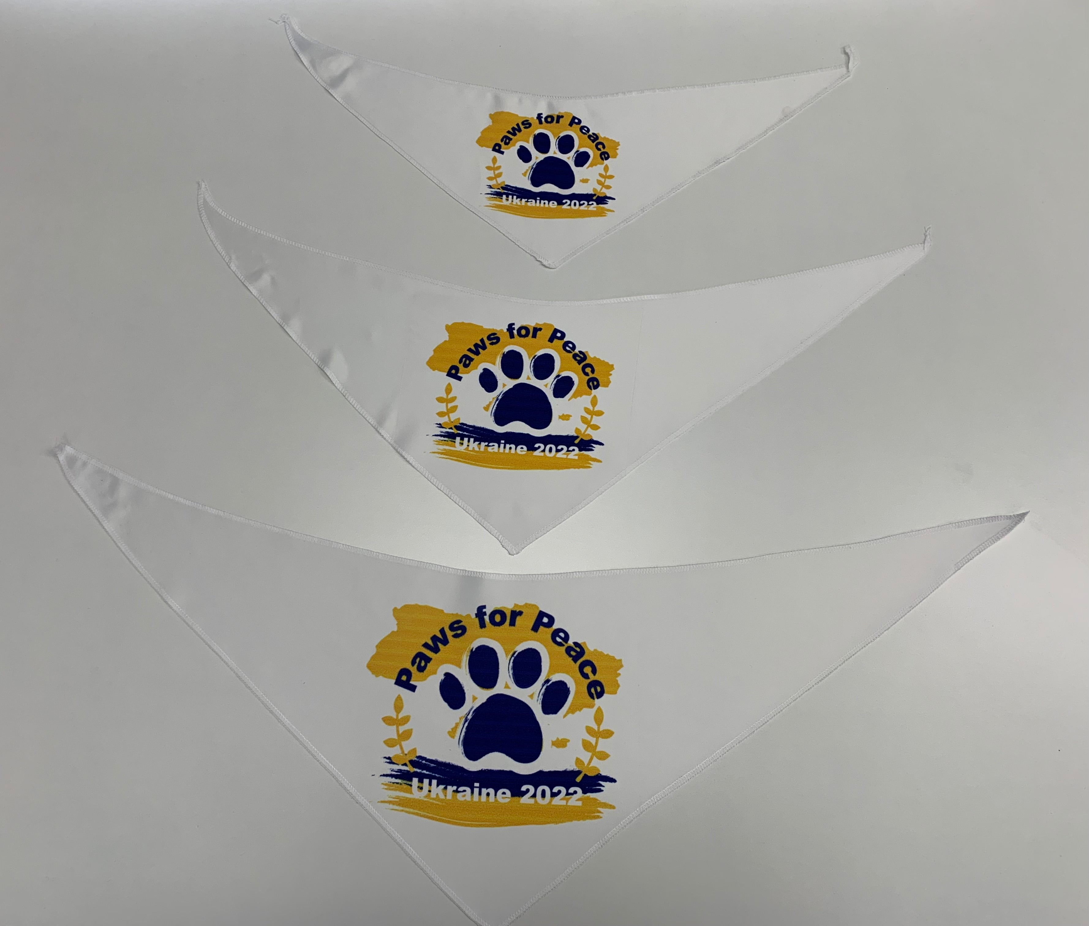 Paws for Peace in Ukraine Dog Bandana - Blue & Yellow Pet Scarf for Dogs, Support Ukraine with Patriotic Dog Accessories - Perfect for Walks, Pet Events & Showing Solidarity