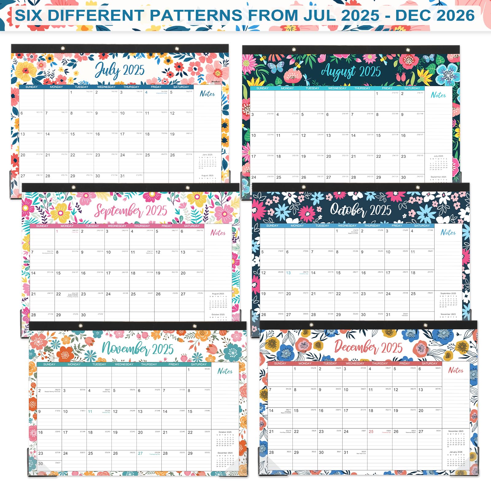 2025-2026 18-Month Desk Calendar (July 2025 - December 2026) | Large 17
