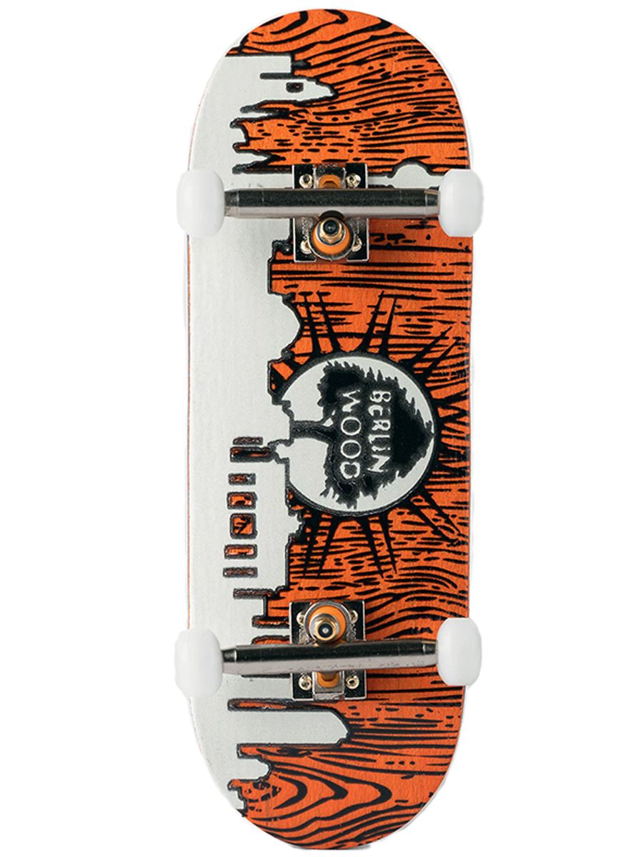 Berlinwood Fingerboard Complete - BW Skyline GITD Glow in The Dark Professional Finger Skateboard for Tricks & Stunts - Perfect for Skateboard Enthusiasts & Collectors