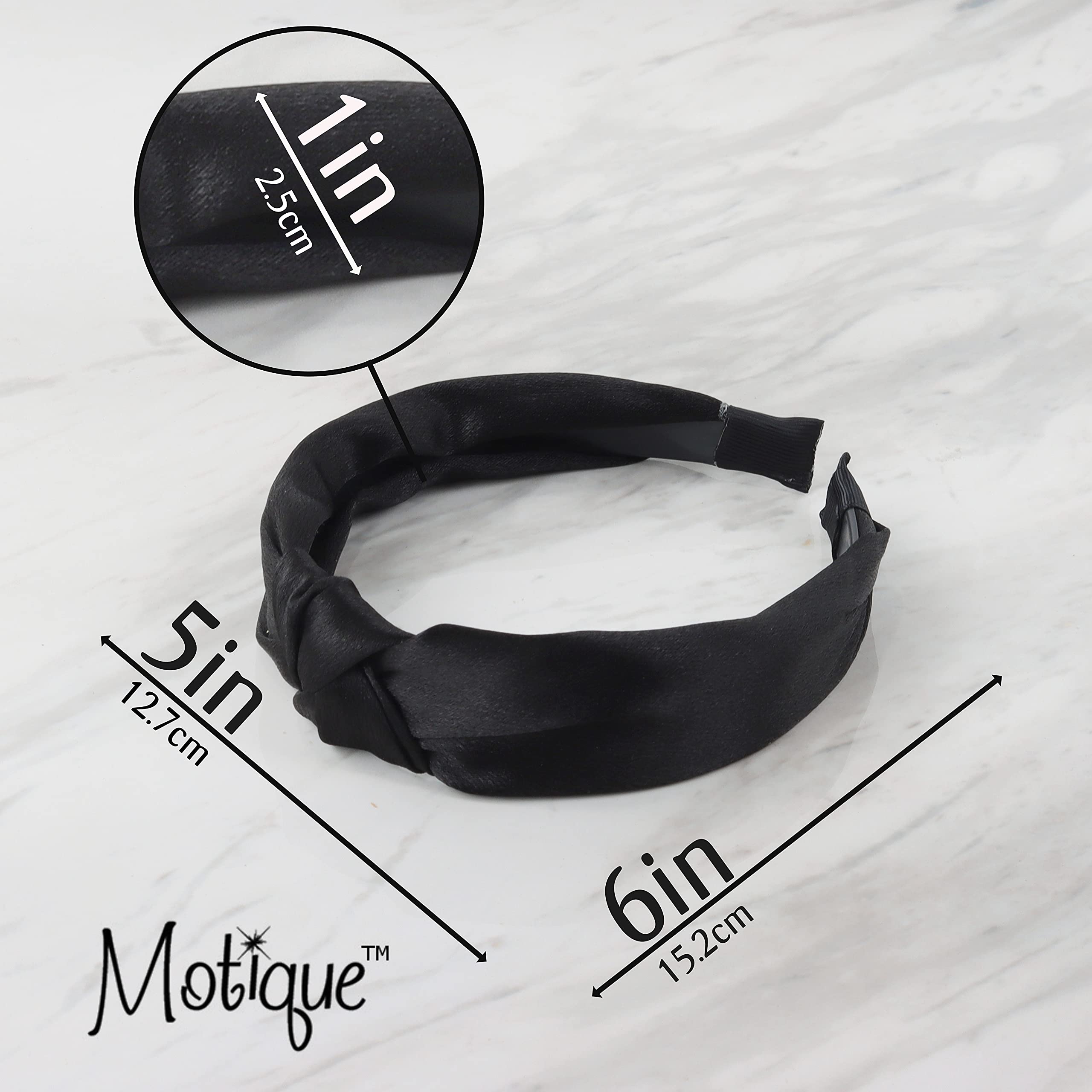 Satin Knot Headband for Women - Black | Elegant Hair Accessory for Weddings, Parties & Everyday Style