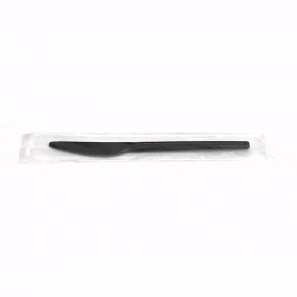 Eco-Friendly Black CPLA Plastic Knives - Heat Resistant, Compostable Cutlery (6.5 Inch, 250 Count) for Parties, Picnics & Outdoor Dining
