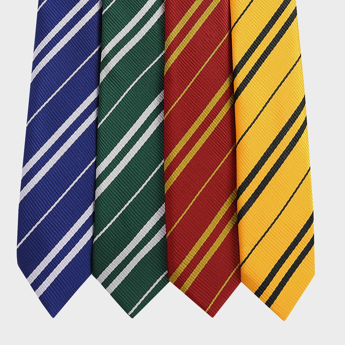 AUSKY 4 Pack Men's Neckties - Classic Striped Satin Tie for Themed Parties, Halloween Costumes & Cosplay - Unisex Adult Formal Wear for Office, Weddings & Special Events