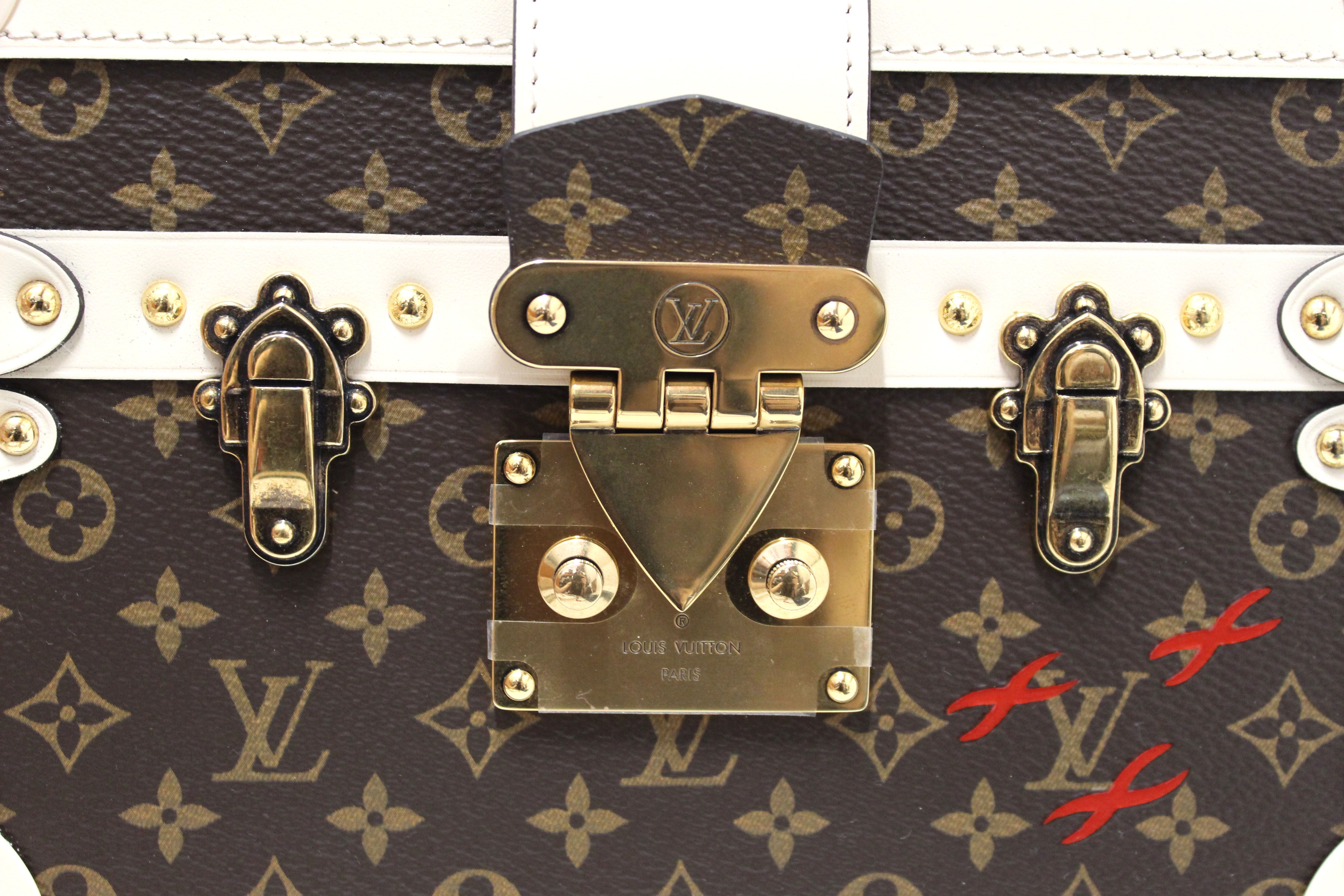 Authentic Louis Vuitton Classic Monogram Petite Malle Clutch Bag - Luxury Crossbody Purse for Women, Fashionable Evening Bag for Parties & Date Nights