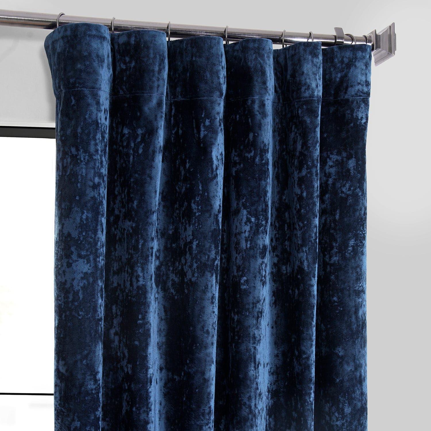 Sapphire Blue Velvet Blackout Curtains - Thermal Insulated Room Darkening Drapes for Bedroom & Living Room - Noise Reducing & Energy Efficient Window Treatments