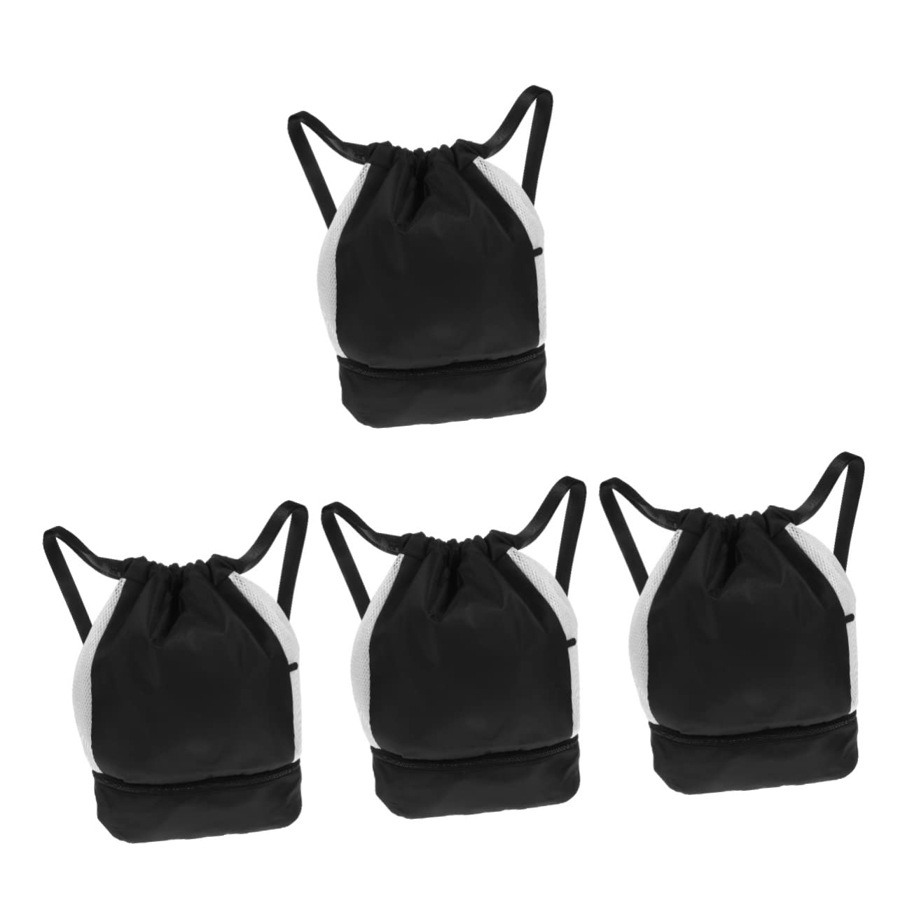Housoutil 4-Piece Drawstring Backpack Set - Waterproof Swim Bag, Gym Sack, Outdoor Sports Backpack for Women & Men - Lightweight Portable String Bags for Travel, Beach, Yoga & Workout