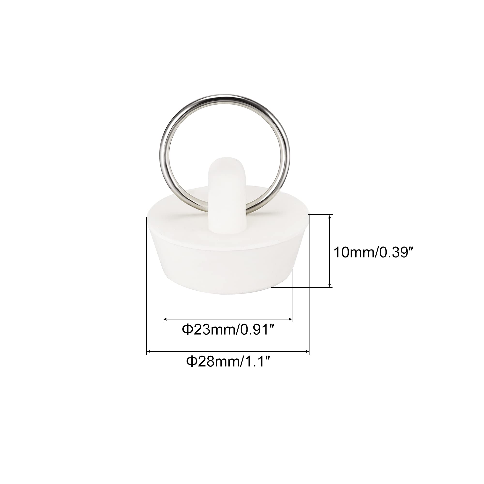 uxcell White Rubber Sink Plug - 3 Pack Drain Stopper for 1