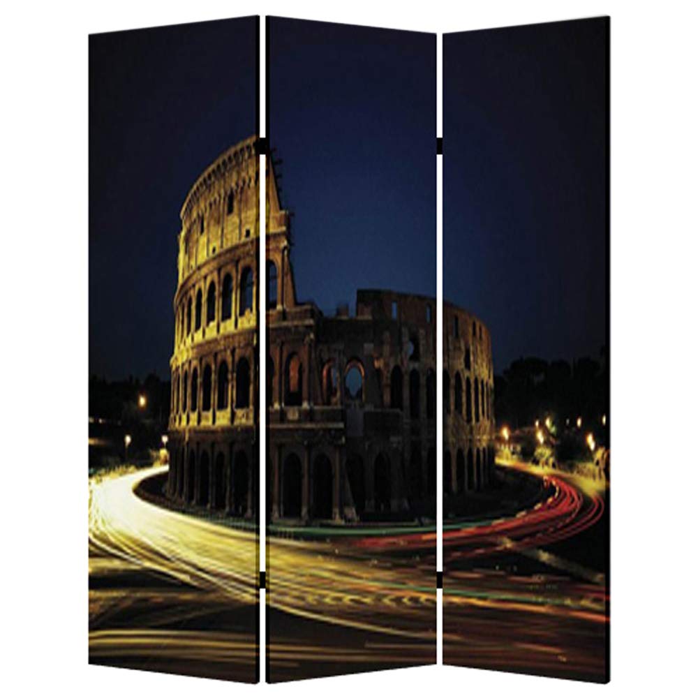Screen Gems Rome Room Divider - 3-Panel Folding Privacy Screen, Decorative Room Partition for Home & Office - Perfect for Living Room, Bedroom, or Workspace Separation