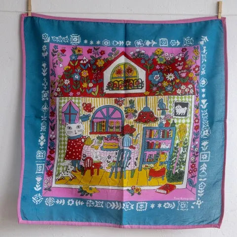 Yumi Kitagishi Handkerchief Dollhouse Miniature - Blue Handmade Dollhouse Accessory for Collectors & Miniature Enthusiasts | Perfect for Dollhouse Decor, Miniature Scenes & Collectibles