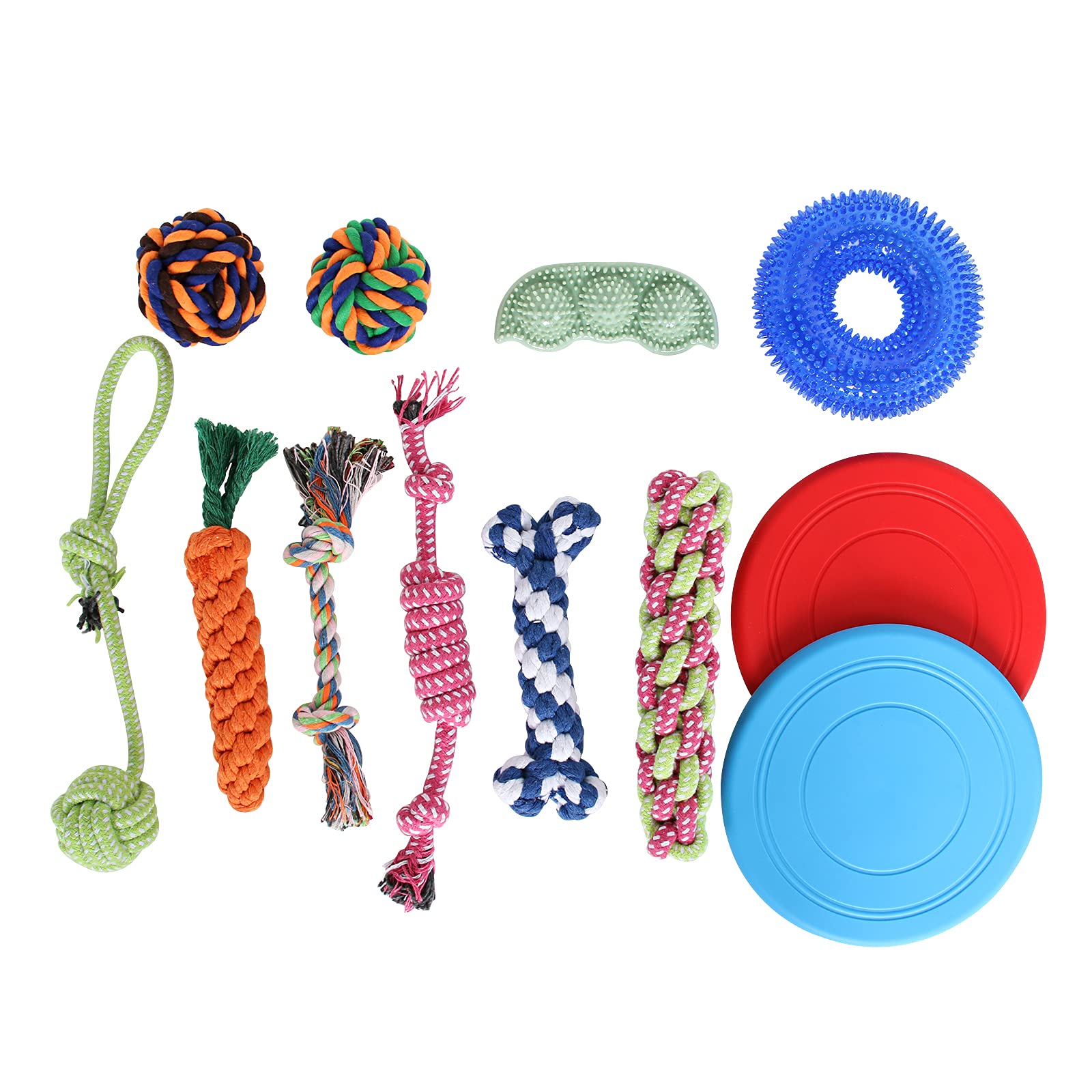 **CUPETS Puppy Chew Toys for Dogs - Durable Squeaky Rope Toys & Frisbee for Teething, Interactive Play, and Dental Health | Non-Toxic Pet Toys for Small & Medium Dogs (Indoor/Outdoor Use)**