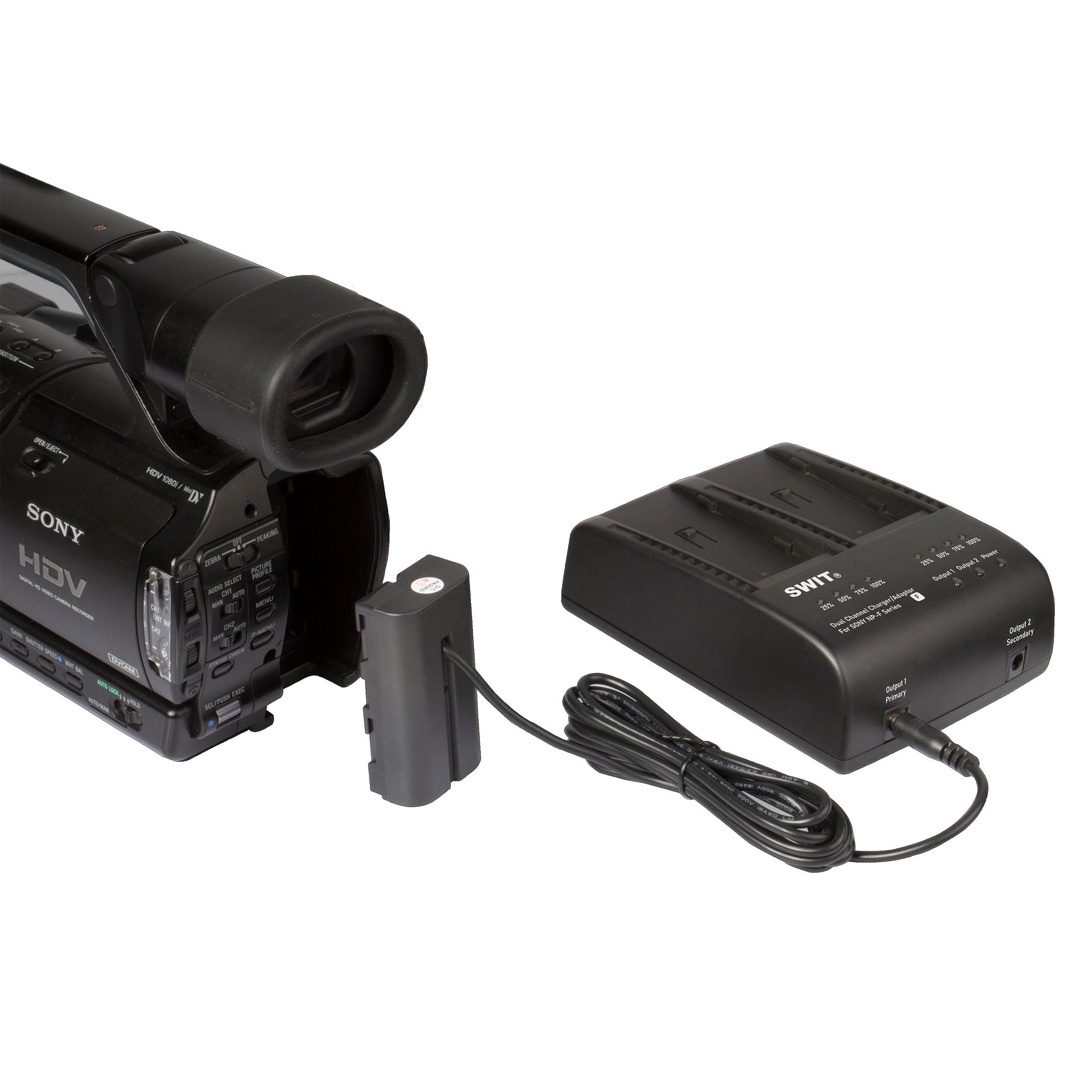 SWIT S 3602F 2x2A DV Charger for Sony NP-F Series Batteries - Compatible with NP-F970, NP-F960, NP-F750, NP-F550 - Fast Dual USB Charging for Cameras, Camcorders & Video Equipment - Perfect for Photography, Videography & Professional Film Production