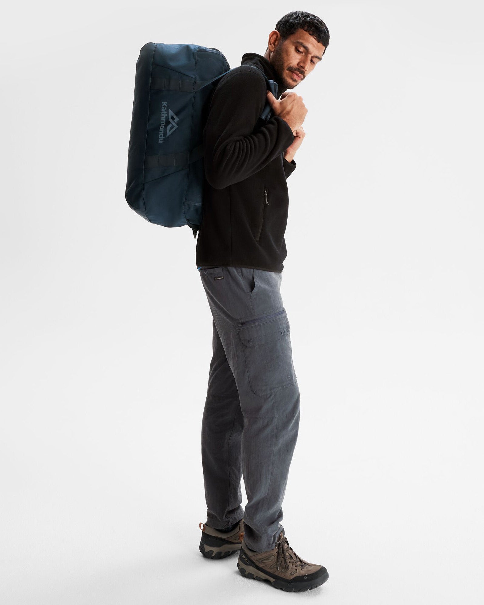 50L Indus Base Duffel Bag - Waterproof Travel Duffel for Gym, Camping & Weekend Trips - Pure Navy Blue Carry-On Luggage