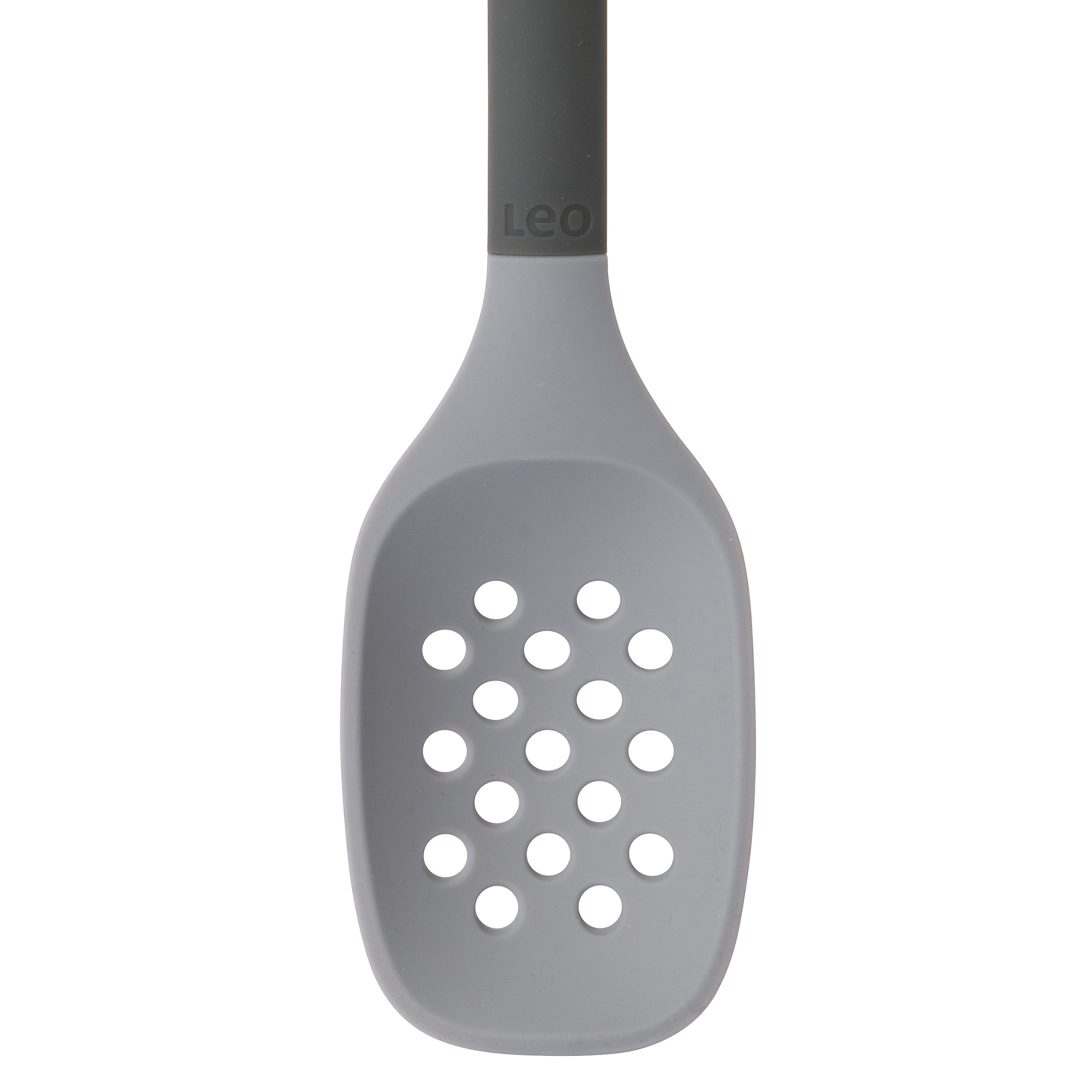 BergHOFF Leo 12.75-Inch Silicone Skimmer Spoon - Heat-Resistant Kitchen Strainer for Cooking, Frying & Serving - Gray - Perfect for Pasta, Soup & Deep Frying