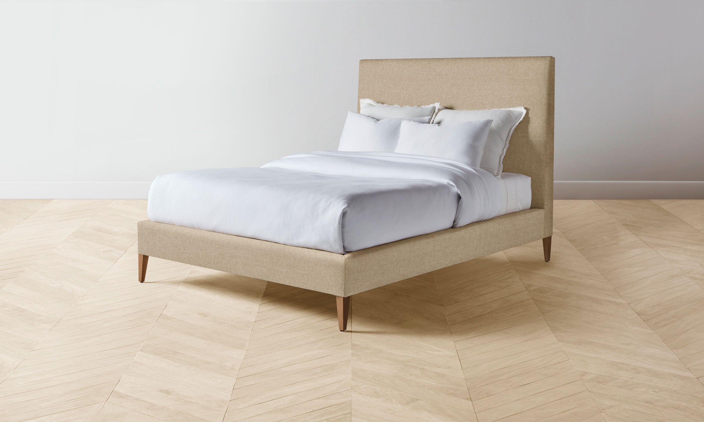 Luxury Essex Bed Frame with Italian Brushed Wool Upholstery - Premium Bedroom Furniture for Modern Home Decor | Perfect for Master Bedrooms & Guest Rooms