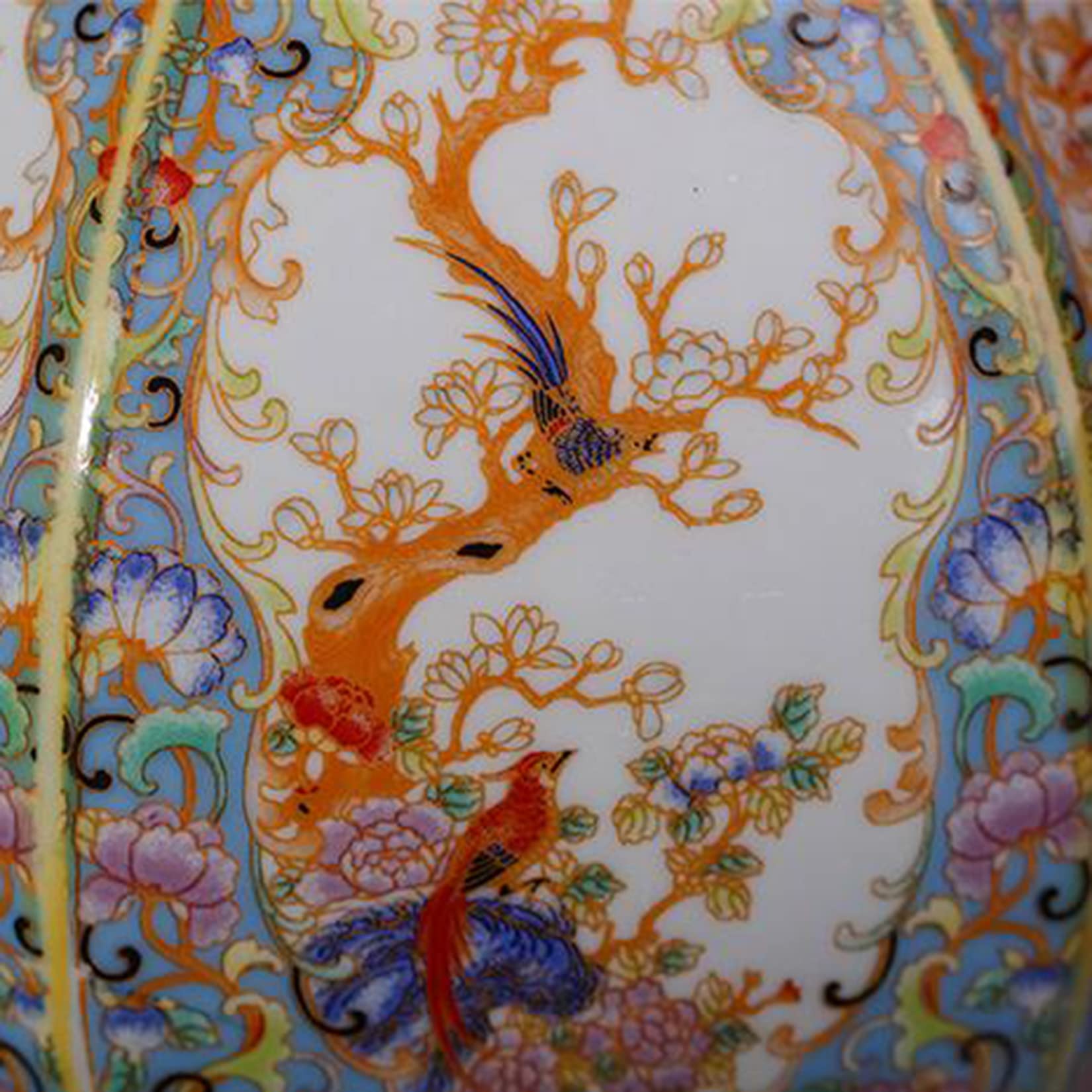 Handmade Jingdezhen Ceramic Vase - Large Pink Oriental Porcelain Floor Vase for Living Room Decor | Antique Chinese Flower Vase for Home, Wedding & Office Decoration