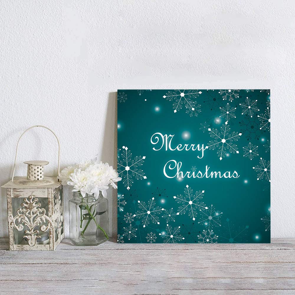 Christmas Snowflake Winter Canvas Wall Art - Modern Framed Prints 20x20 Inch for Living Room & Bedroom Decor - Ready to Hang Home Decoration for Holiday Season