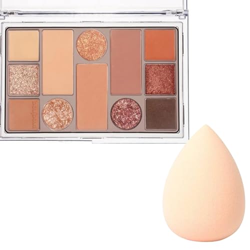 12 Color High Pigmented Eyeshadow Palette - Professional Matte & Shimmer Makeup Set with Blending Sponge | Perfect for Day to Night Looks, Party & Special Occasion Makeup