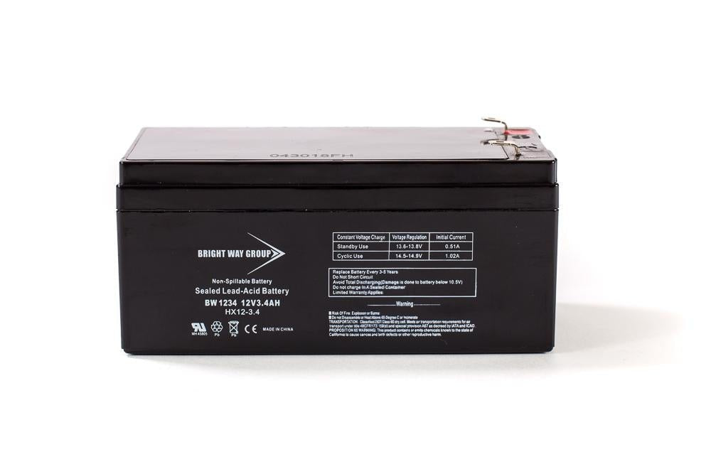 12V 3.4Ah Sealed Lead Acid (SLA) Rechargeable Battery - Power Backup for Security Systems, Emergency Lights, and Medical Equipment