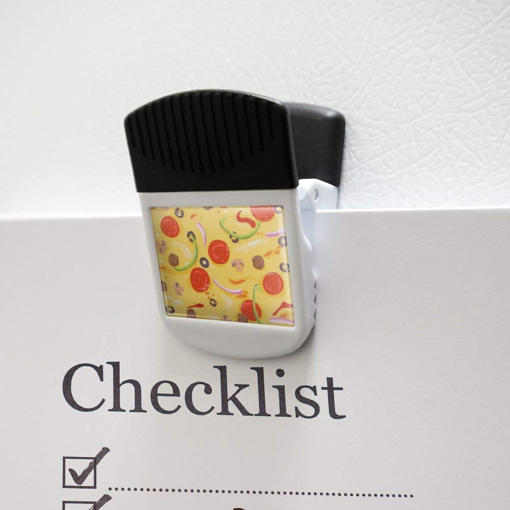 Refrigerator Magnet - Combination Pizza Design with Pepperoni, Olives & Onions - Magnetic Hanging Hook for Notes, Snacks & Kitchen Organization - Perfect for Fridge, Office & Dorm Room Decor