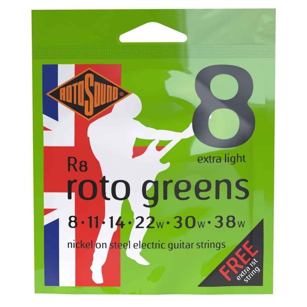 Rotosound R8 Electric Guitar Strings Set - High-Quality Nickel Wound for Bright Tone & Longevity - Perfect for Rock, Blues & Studio Recording