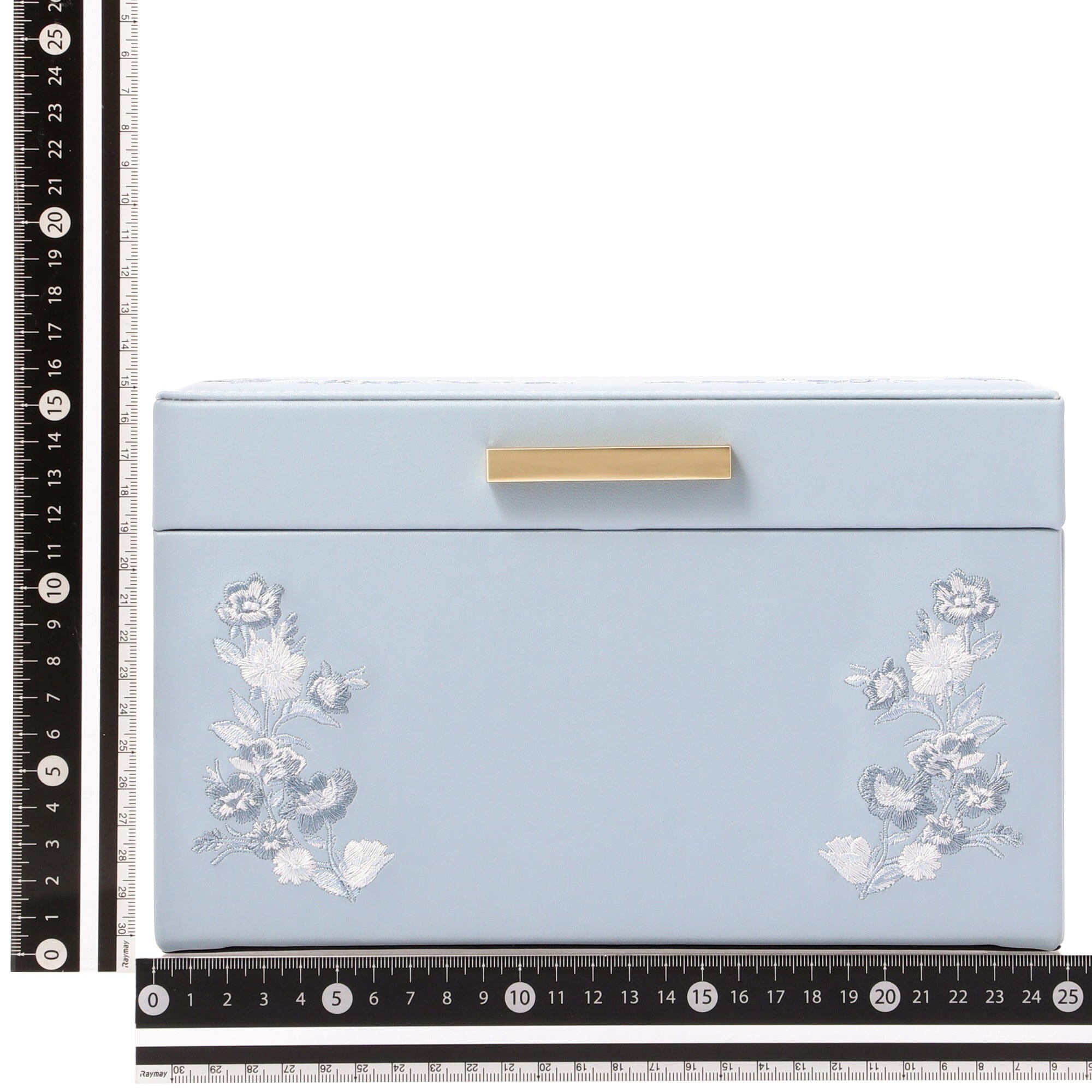 Exquisite Large Blue Embroidery Flower Jewelry Box - Perfect for Organizing Necklaces, Rings & Earrings - Elegant Home Decor & Gift Idea