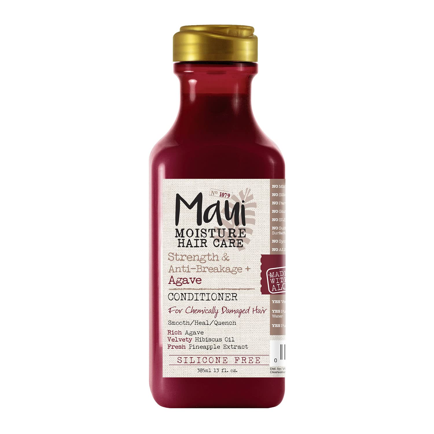 Maui Moisture Strength & Anti-Breakage Agave Conditioner for Color Treated & Damaged Hair - Vegan, Silicone & Paraben Free, Sulfate Free - 13 fl oz - Deep Hydration for Dry, Frizzy Hair - Perfect for Daily Use & Hair Repair Routine