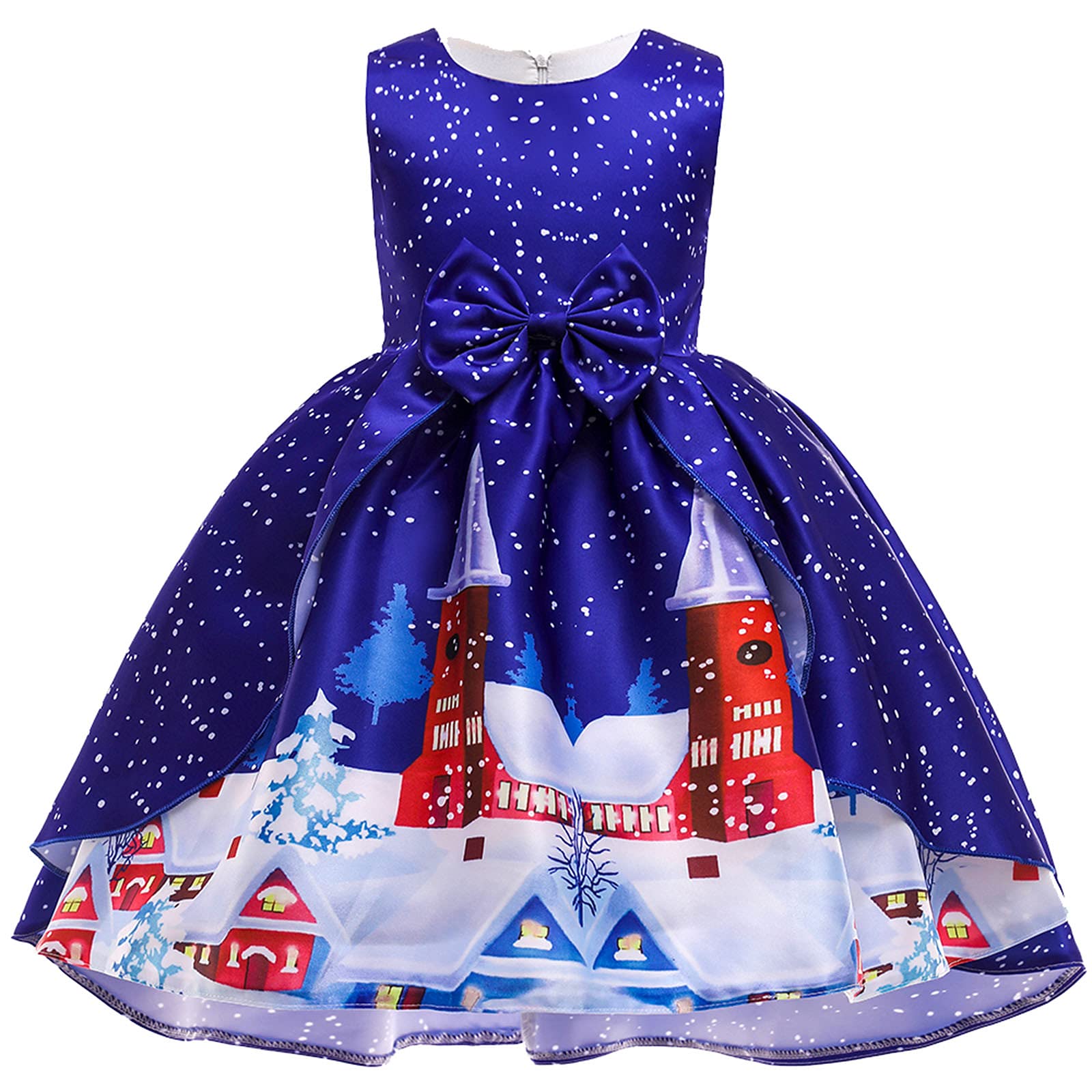 Casual Party Dresses for Girls - Kids Pageant Christmas Gown, Princess Dance Dress, Xmas Holiday Outfit (Blue, 3-4 Years) - Perfect for Holiday Parties, Pageants & Special Occasions
