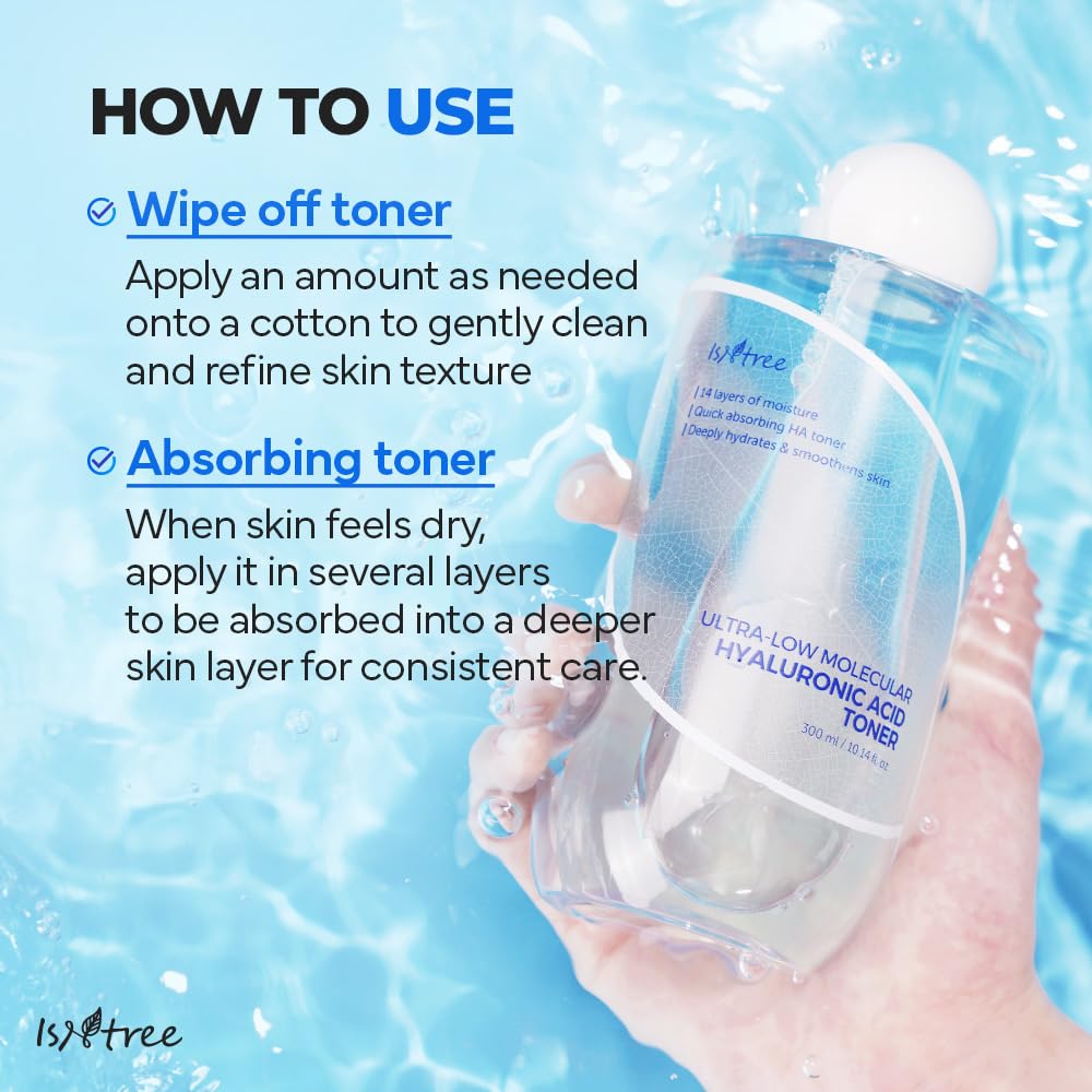 ISNTREE Hyaluronic Acid Toner 300ml - Korean Vegan Skincare for Deep Hydration & Smooth Skin | Daily Moisturizing Routine