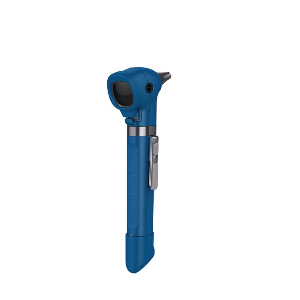 WelchAllyn Pocket LED Fiber-Optic Otoscope with AA Battery Handle (Blue) - Professional Ear Exam Tool for Home, Clinic & Travel Use