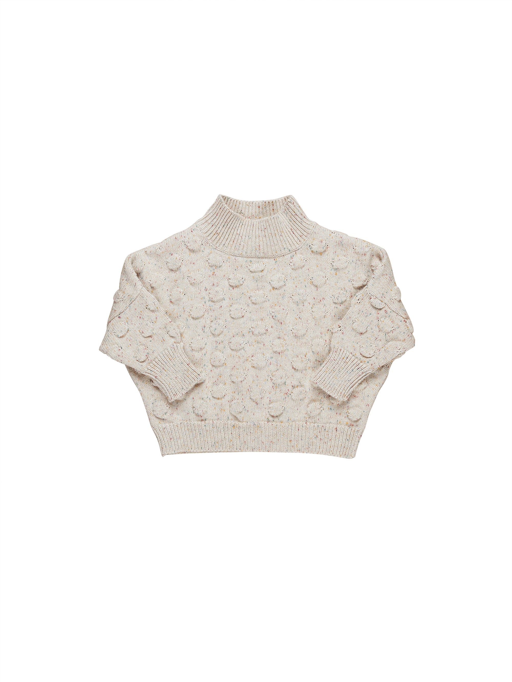 Huxbaby Sprinkles Knit Jumper - Soft Baby Sweater for Girls & Boys | Almond Color | Perfect for Fall & Winter Outfits, Photo Shoots & Family Gatherings