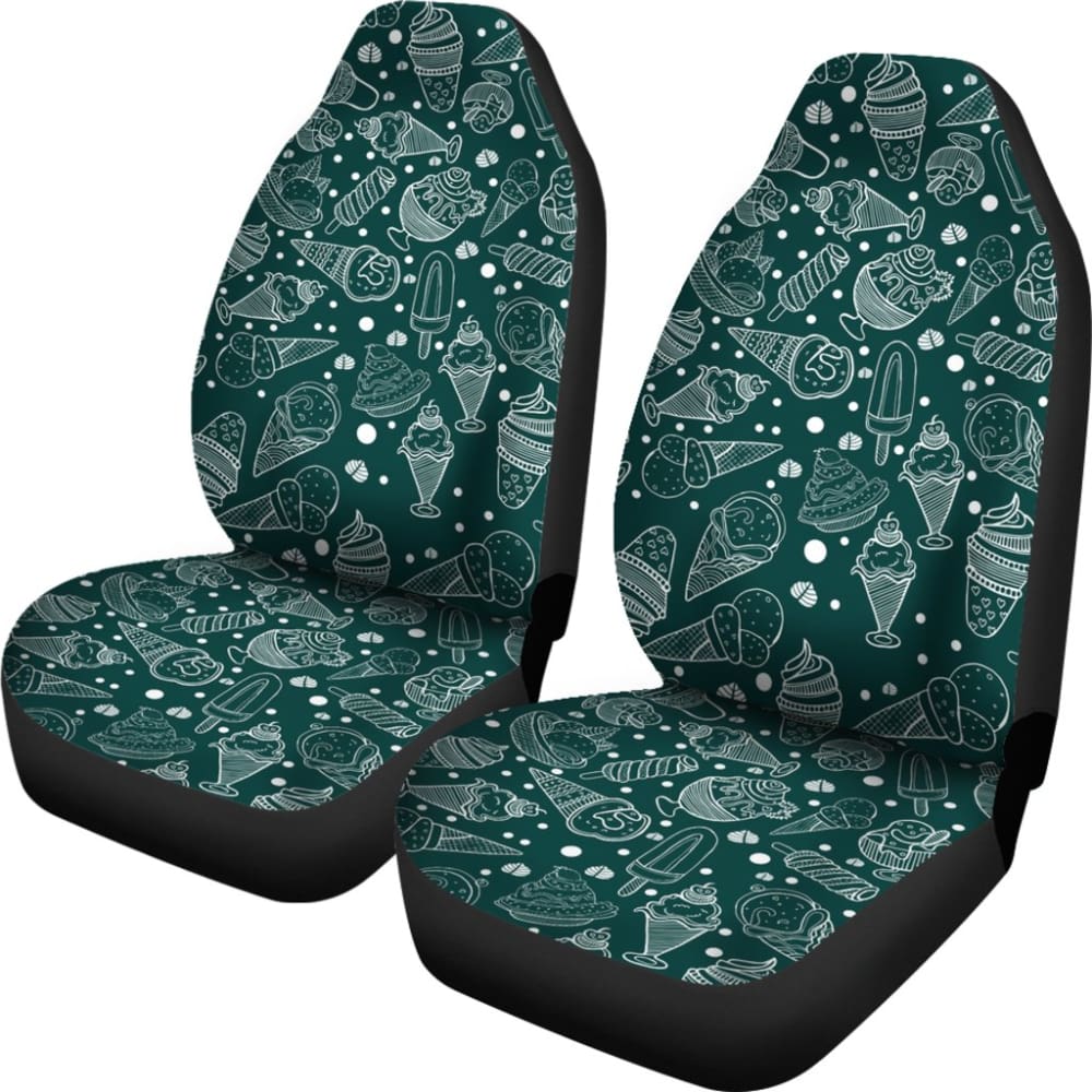 Premium Ice Cream Print Car Seat Covers - Soft & Durable Universal Fit for Cars, SUVs & Trucks - Fun & Stylish Interior Upgrade for Summer Road Trips & Beach Adventures