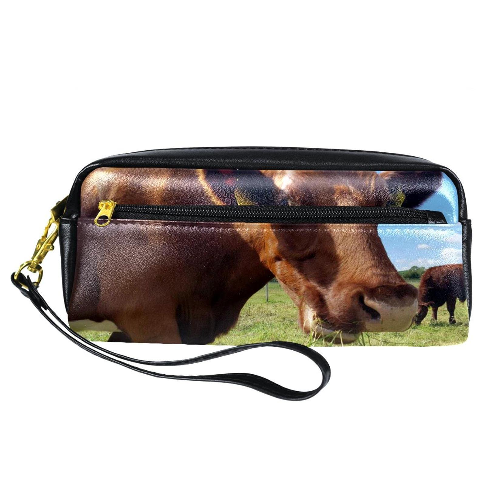 Stylish Pencil Case & Pen Pouch - Portable School Stationery Organizer with Grazing Cows Design - Perfect for Students, Office & Travel Organization