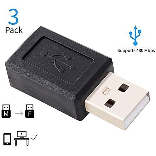 Mini USB Adapter - USB 2.0 A Male to Micro USB Female Converter (3 Pack) for Smartphones, Tablets, Cameras & Charging Devices
