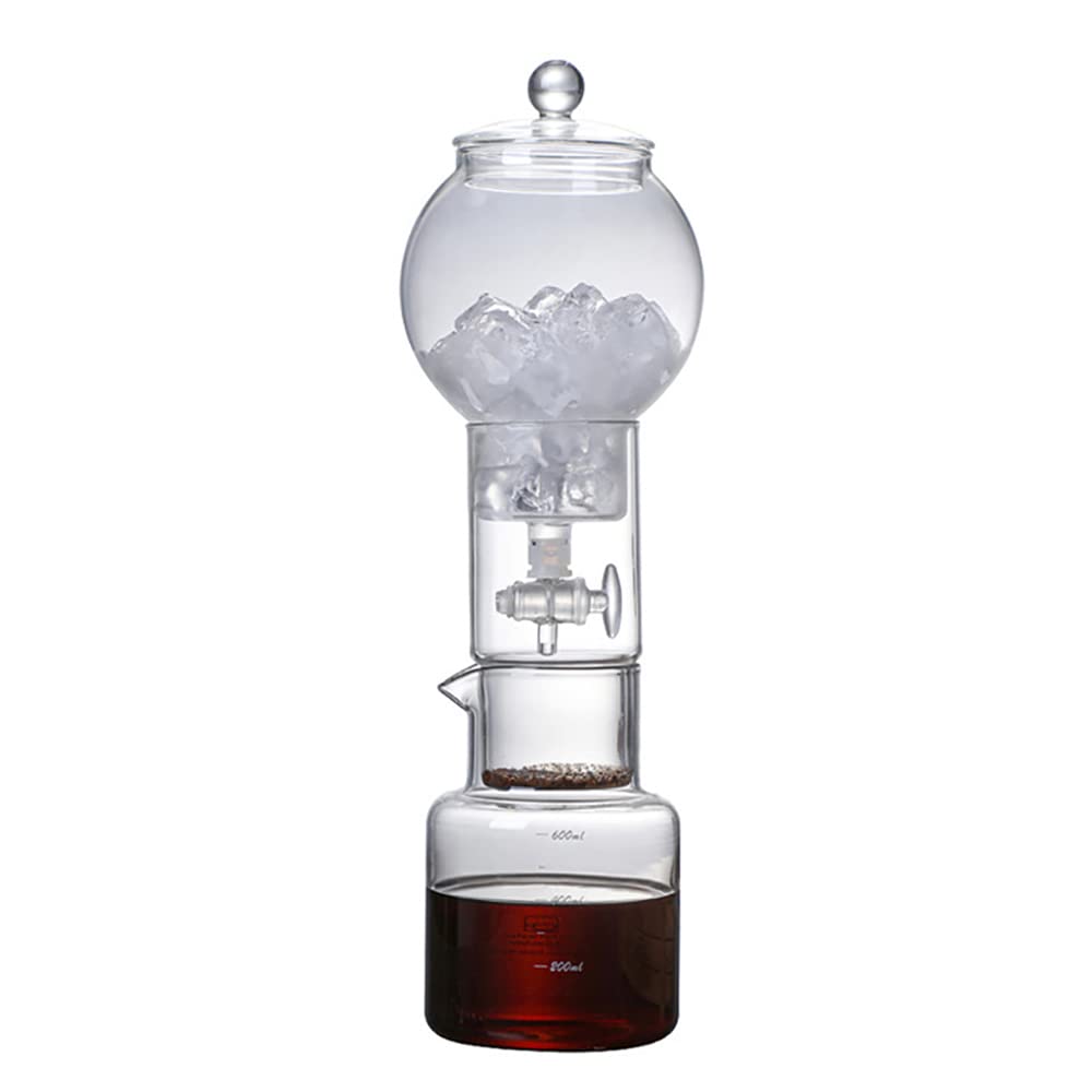 NA 600ml Glass Cold Brew Coffee Maker - Iced Drip Coffee for Home, Office & Cafe
