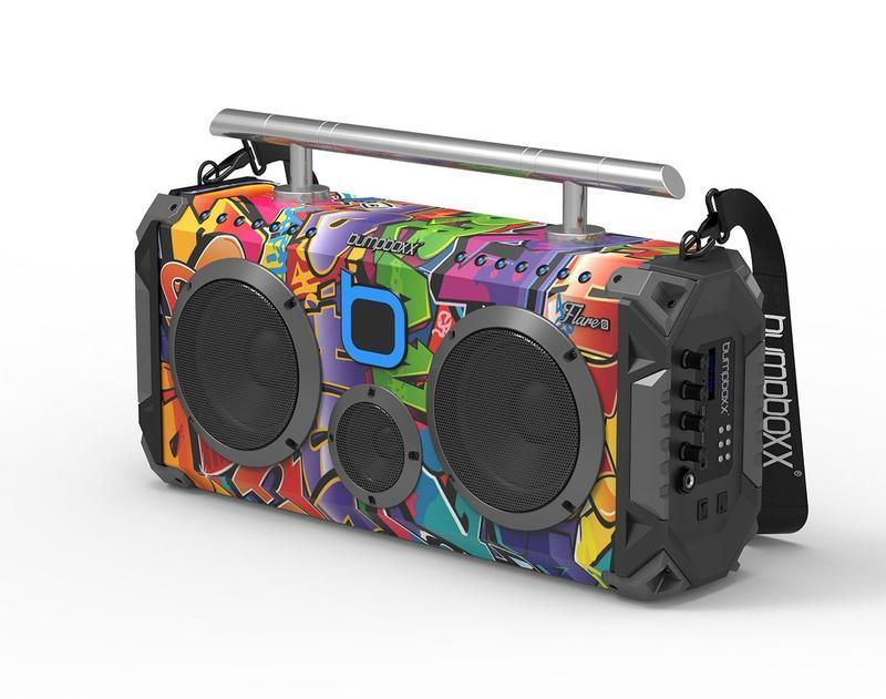 BUMPBOXX FLARE6 Portable Bluetooth Boombox Speaker - Wireless Outdoor Party Speaker with Powerful Bass, IPX4 Waterproof for Beach, Pool, Camping & Backyard Gatherings