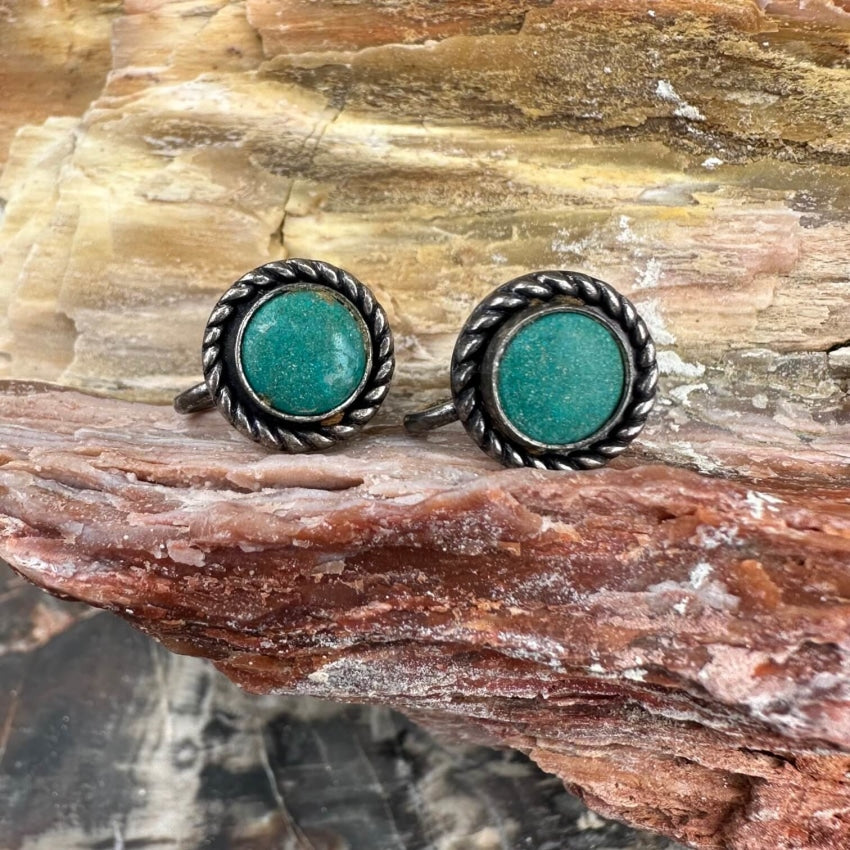 Vintage 925 Sterling Silver Indian Trading Post Screw Back Earrings | Handmade Native American Jewelry for Women | Perfect for Boho, Festival, and Everyday Wear