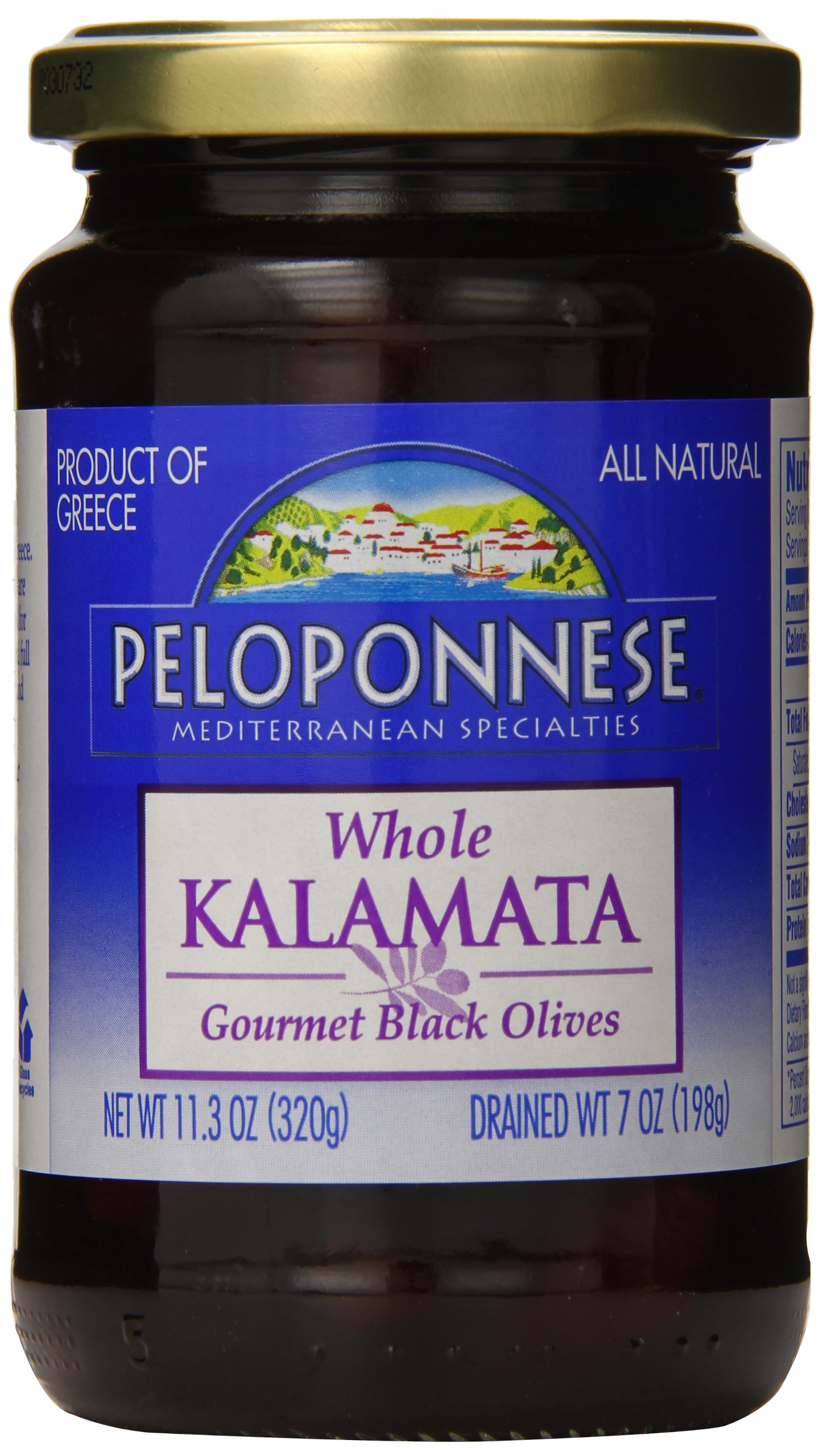 Premium Kalamata Olives from Peloponnese - 7 oz Jar | Authentic Greek Olives for Salads, Charcuterie Boards & Mediterranean Recipes
